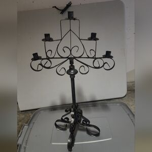 Elegant Black Metal Candelabra - Halloween